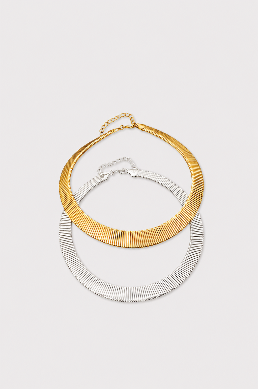 Gold and silver vintage-inspired metallic choker necklace