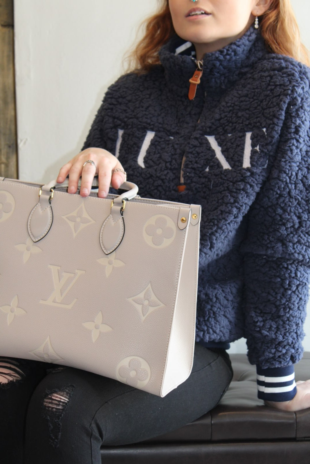 Navy Blue LUXE Sherpa Jacket